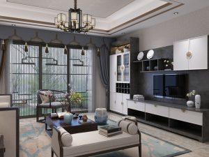 極簡(jiǎn)新中式電視柜